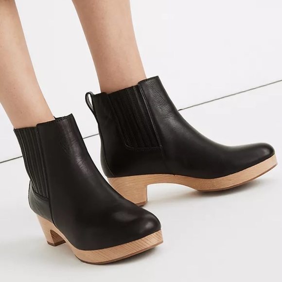 Madewell Benny Chelsea Clog Boot Black 